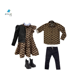 Conjunto irmãos - Camisa e Vestido midi (duas peças) - Atithude Kids