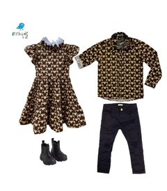 Conjunto irmãos - Camisa e Vestido midi (duas peças) - comprar online