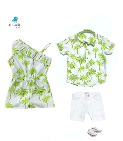 Macacão curto coqueiros / tricoline - comprar online