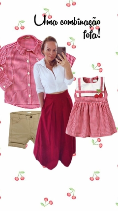 Conjunto irmãos cereja xadrez - Camisa e Vestido (duas peças) na internet