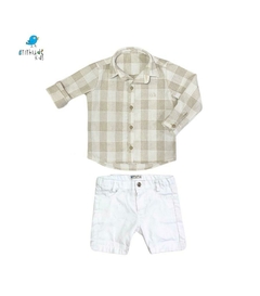 Camisa Pedro - linho xadrez - Atithude Kids