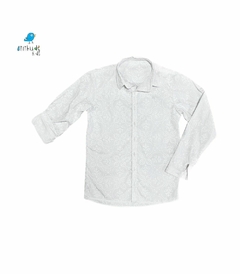Camisa Benício - Branca com estampa branca
