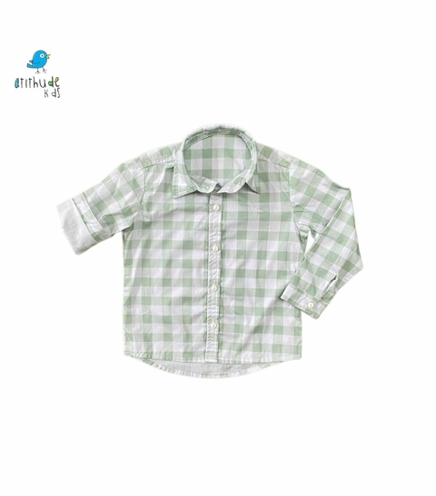 Camisa Xadrez - verde menta
