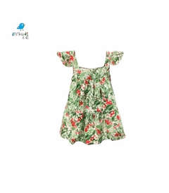 Conjunto irmãos estampado verde / - Vestido e Bermuda (duas peças) - na internet