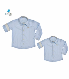 Kit camisa Edu - Tal pai, tal filho (duas peças) Azul Bebê