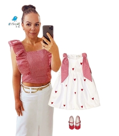 Conjunto irmãos AMOR - Vestido e Camisa (duas peças) - na internet