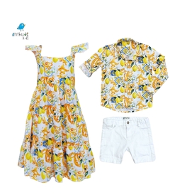 Conjunto irmãos Limões - Camisa e Vestido