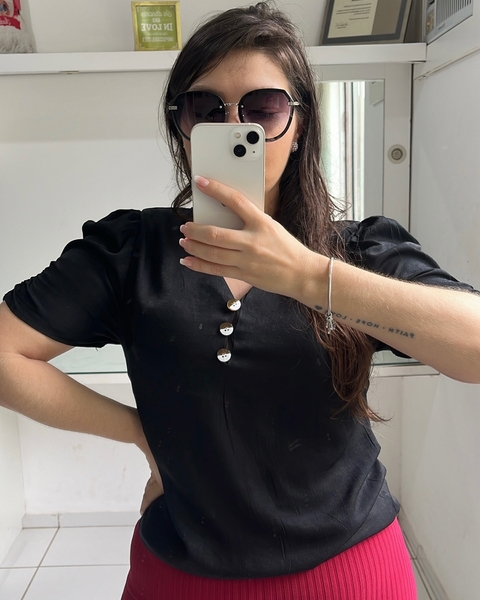 Blusa Lua - manguinha princess black
