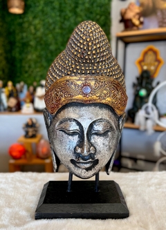 Sidarta (Buda) madeira de Bali com pedestal - 35cm - comprar online