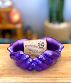 Mãos porta-cristais - coleção roxo metálico na internet