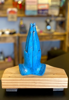 Par de Mãos Budismo (21cm) - azul claro - comprar online