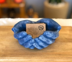 Mãos porta-cristais - azul e branco - comprar online