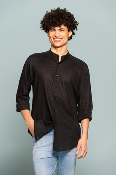 Camisa Thai Lino negro - comprar online