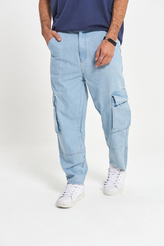 Jeans Lowry cargo celeste