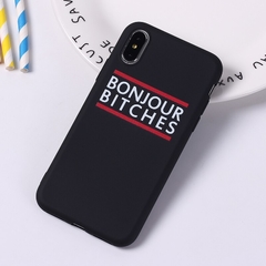 Capa de Silicone Bonjour Bitches para Iphone - Preto