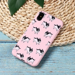 Capa de Silicone Pug para Iphone - Rosa