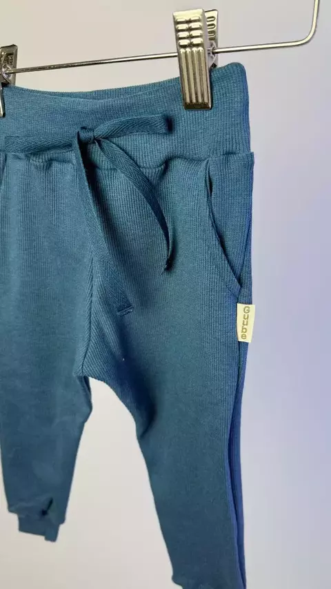Calça Canelada Unissex Guube Jogger Azul - comprar online