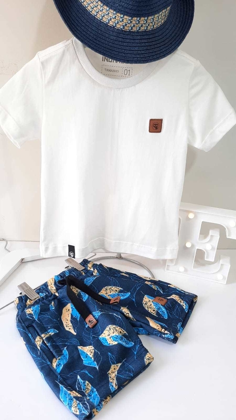 Conjunto Indivíduo T shirt Off e Bermuda Folhas