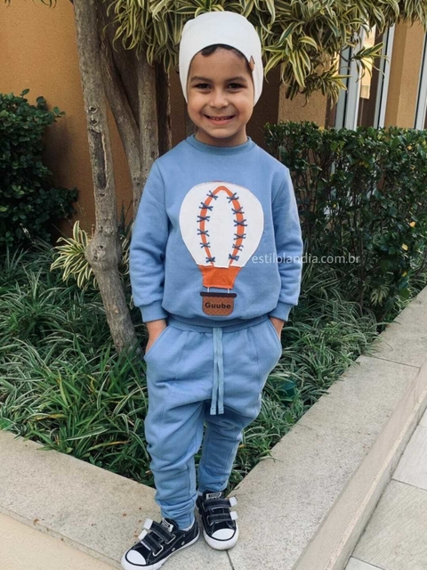 Conjunto Moletom Guube Azul Balão