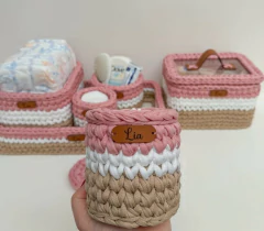 Kit Higiene Bebê em Crochê com Nome | 6 Peças na internet