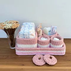 Kit Higiene Bebê em Crochê | 5 Peças