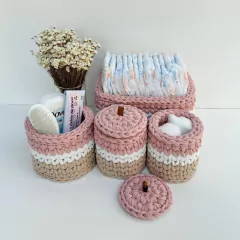Kit Higiene Bebê em Crochê | 4 Peças