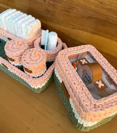Kit Higiene Bebê em Crochê com Nome | 6 Peças - Feito de Fio Atelier