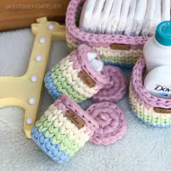 Kit Higiene Bebê em Crochê com Nome | 4 Peças - comprar online