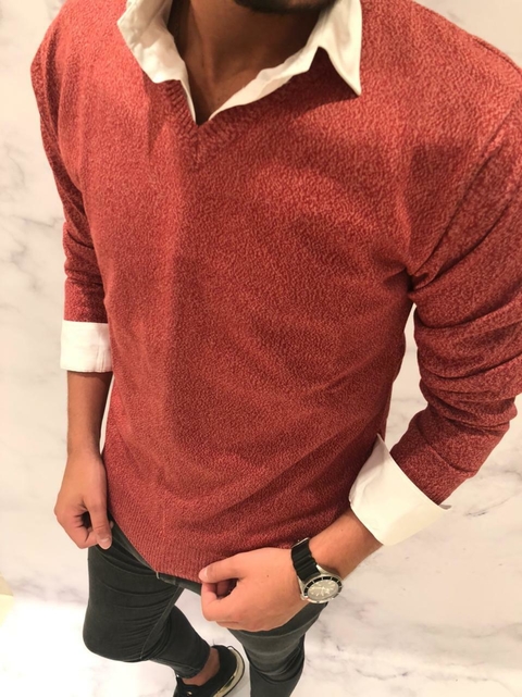 Sweater Mouline Cuello V - comprar online