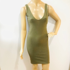 Vestido Midi Verde Militar Forever 21 P na internet