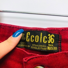 Shorts Jeans Bordô Cintura Alta Hot Pants Ecolc 36 - loja online