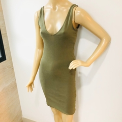Vestido Midi Verde Militar Forever 21 P - Brechó Bete Balanço