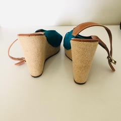 Imagem do Sandália Feminina Anabela Azul Pienzzo 36