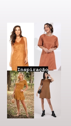 Vestido Curto Feminino em Suede P - Brechó Bete Balanço