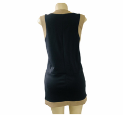 Vestido Moletinho Curto Preto e Marrom M - comprar online