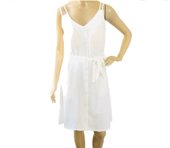 Vestido Midi Botões Off White Réveillon Noiva M - Brechó Bete Balanço