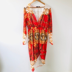 Imagem do Vestido Estampado Indiano Decote Profundo 42