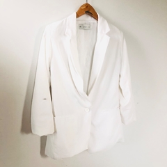 Blazer Alongado Branco Alfaiataria Poliester Riachuelo 40 - comprar online