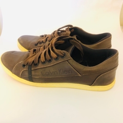 Sapatenis Masculino Cano Baixo Couro Marrom CK 39 - comprar online