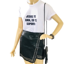 Camiseta Jesus Te Ama Eu Te Suporto Tam P/M na internet