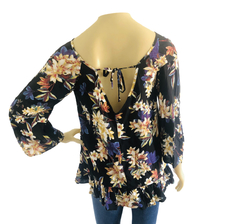 Blusa Bata Manga Longa Floral P - comprar online
