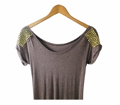 Blusa Malha Roxa Detalhes nos Ombros Spikes P/M - loja online