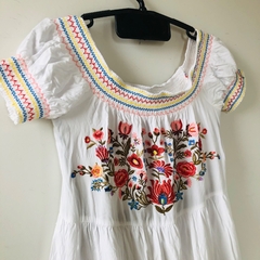 Blusa Bata Minivest Bordada Flores Forever 21 P - loja online