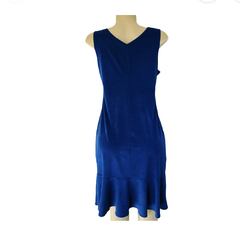Vestido Midi Evasê de Suede Veludo Azul Riachuelo Novo GG na internet