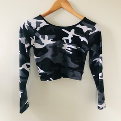 Blusa Jaquetinha Cropped Manga Longa Militar Nova - Brechó Bete Balanço