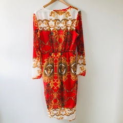 Vestido Estampado Indiano Decote Profundo 42 - comprar online