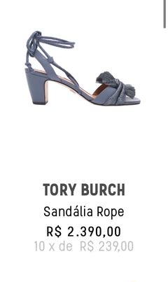 Sandália Feminina Dourada Salto Grosso Tory Burch 36 - loja online