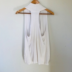 Blusa Regata Decote Profundo Off White M - loja online