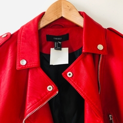 Jaqueta Cropped Biker Vermelha P Forever 21 Nova - Brechó Bete Balanço