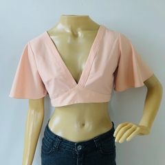 Imagem do Blusa Cropped Salmão Decote V com Amarração nas Costas Just Be by Renner P